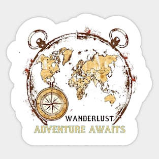 Wanderlust Adventure Awaits Sticker